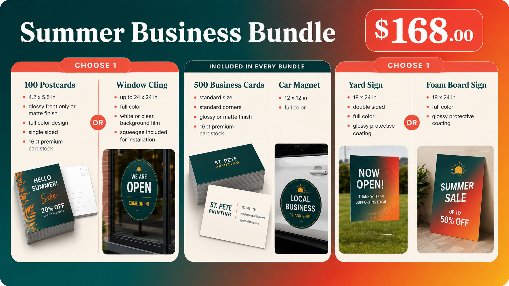 Summer Business Bundle offer from St. Pete Printing